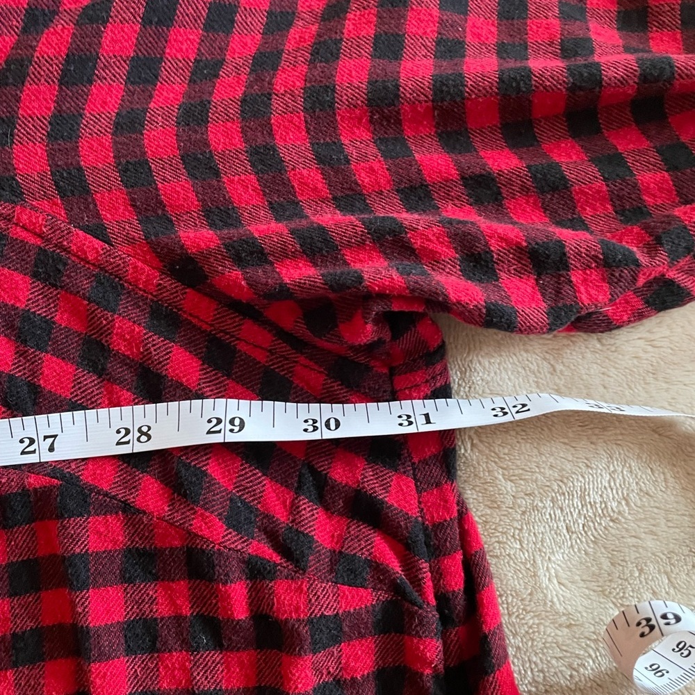 Women’s Lane Bryant Red and Black Buffalo Check Flannel Tunic Size 28W Plus. - Picture 7 of 8